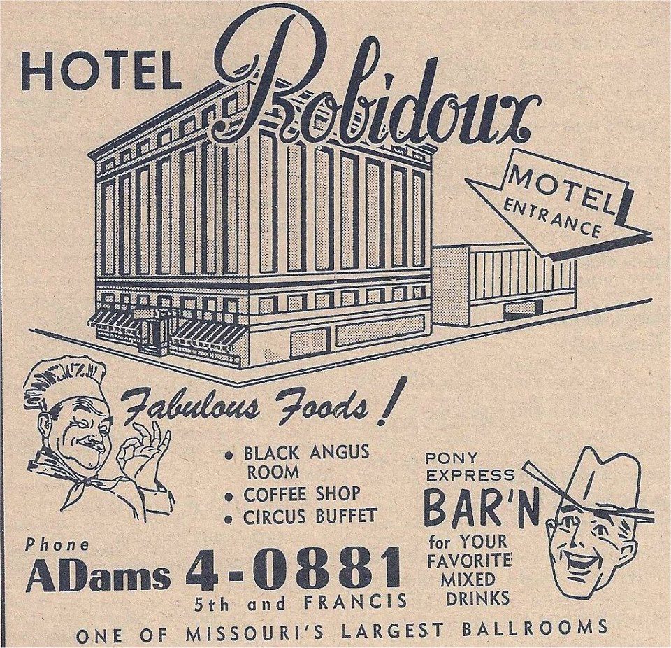 Ad For Hotel Robidoux St. Joseph, Mo.