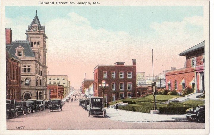 Looking west on Edmond Street pre 1926. No Missouri Theater.