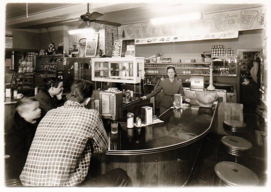 The music box 19th and Frederick,Violet Pinzino behind the counter.
