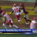 The Kansas City Chiefs trading Tyreek Hill to the Miami Dolphins