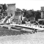 Krug Park Bowl, 1928. The crew is preparing the stage for the Passion Play.