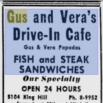 Gus & Vera’s 5104 King Hill Ave.